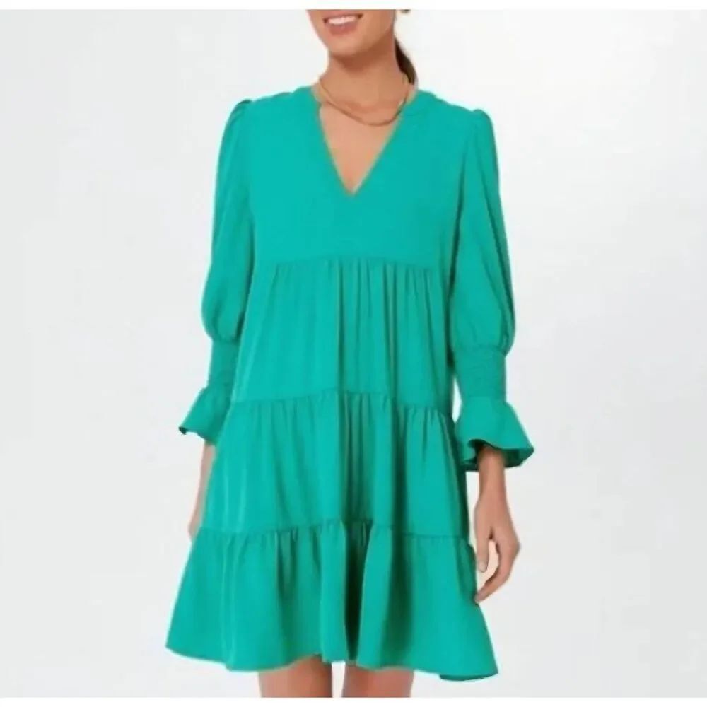 Tuckernuck Pomander Place | Crepe Kenzo Dress in Dunmore Green Size XXL
